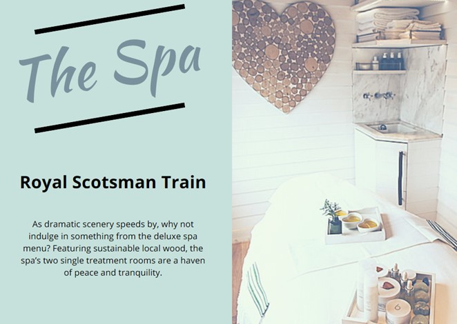 The Spa Car On Belmond’s Royal Scotsman Train