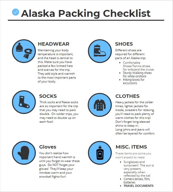 Escorted Alaska Tours: Packing Tips