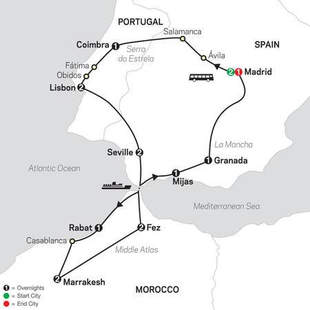 Spain, Portugal and Morocco (68302021) | 16-Day Escorted Cosmos Tours ...